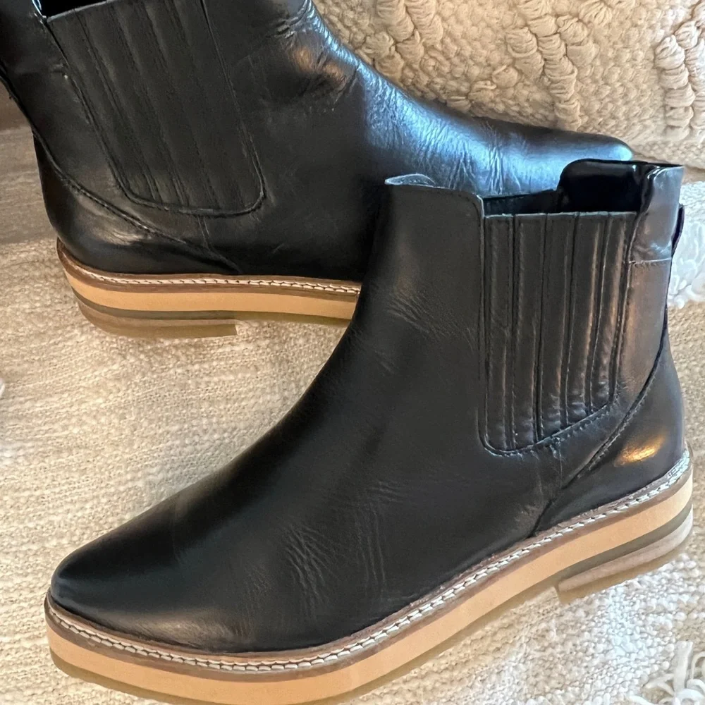 Roolee Prince Black Leather Pointy Toe Booties Boots 40 - Picture 11 of 16